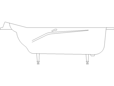 Bloques AutoCAD DWG bañera exenta vista lateral