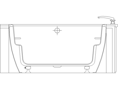 Bloques AutoCAD DWG bañera vista en sección transversal