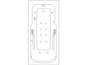 bloques AutoCAD DWG bañera vista superior