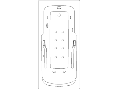 bloques AutoCAD DWG bañera vista superior