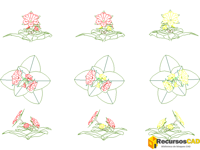 Descarga Plantas con flores AutoCAD DWG