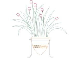 Descargar Tulipanes en Maceta AutoCAD DWG Gratis – Bloque 2D Interior