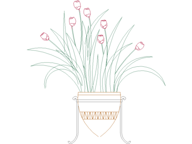 Bloques AutoCAD DWG de flores en macetas