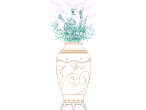 Bloques DWG de flores decorativas en vista frontal