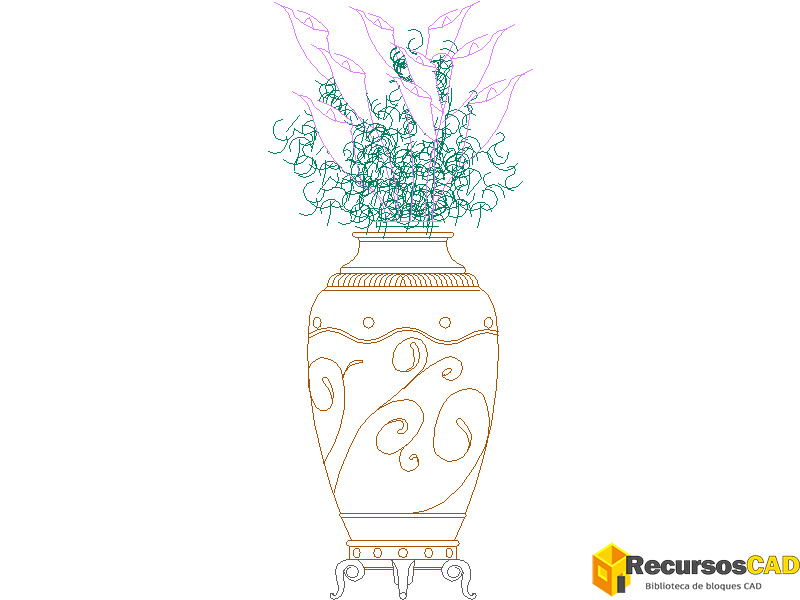 Descargar bloques DWG de flores decorativas