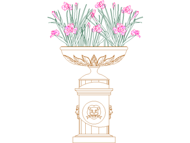 Bloques AutoCAD DWG de flores y macetas