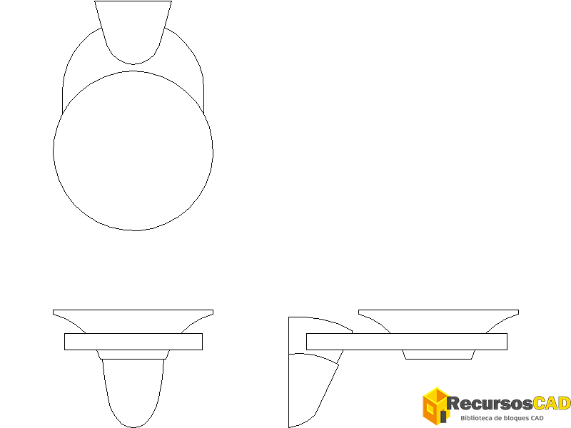 Bloques AutoCAD Jaboneras de pared modelo 1 Dibujo CAD
