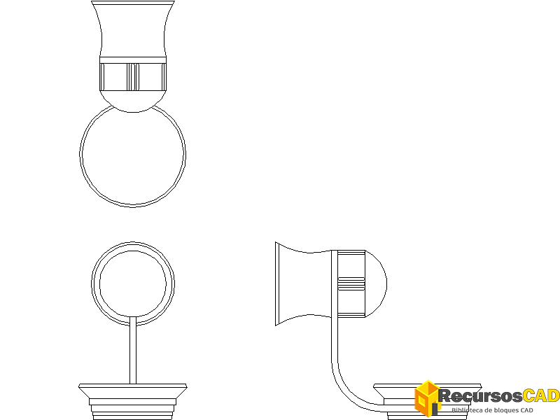 Bloques AutoCAD Jaboneras de pared modelo 2 Dibujo CAD