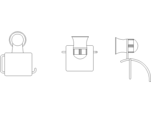 Bloque DWG de porta papel higienico para AutoCAD