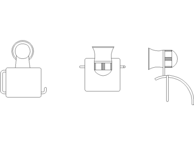 Descargar Bloque AutoCAD de porta papel higiénico 02 Dibujo DWG