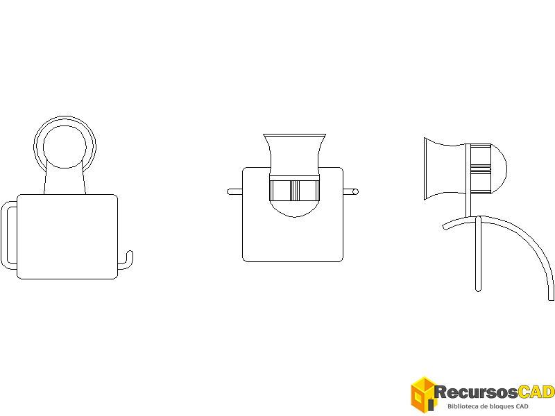 Descargar Bloque AutoCAD de porta papel higiénico 02 Dibujo DWG