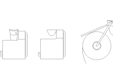 Bloque AutoCAD de porta papel Dibujo DWG