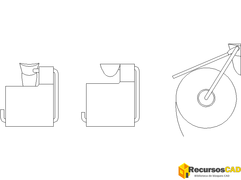 Bloque AutoCAD de porta papel Dibujo DWG