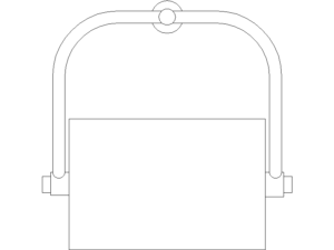 Bloque DWG de porta rollo dibujo para AutoCAD