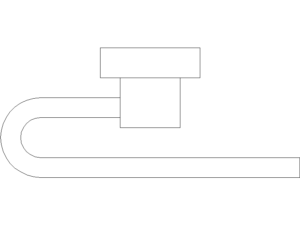 Bloque AutoCAD de porta rollo de papel higiénico