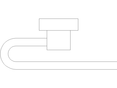 Bloque AutoCAD de porta rollo de papel higiénico