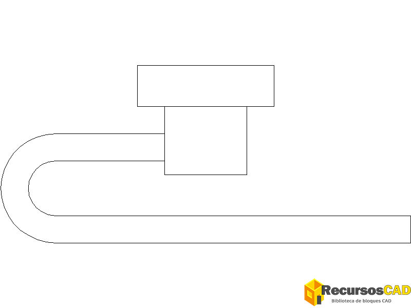 Bloque AutoCAD de porta rollo de papel higiénico