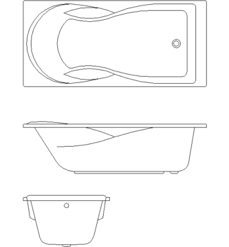 Bañeras de Hidromasaje DWG: Diseños Rectangulares en Vistas 2D