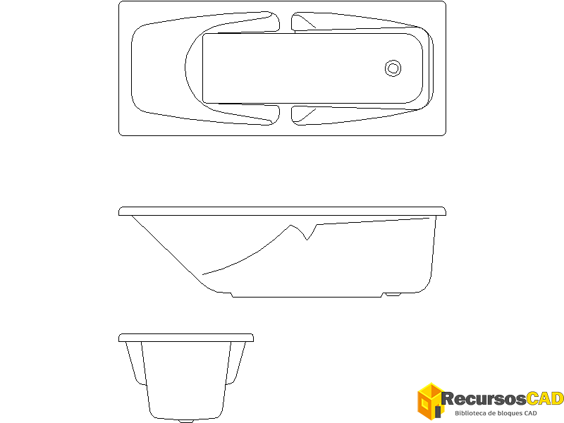 Descarga Bloques CAD de Bañeras Rectangulares para AutoCAD en Formato DWG