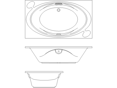 Bloques CAD de Bañeras Rectangulares en DWG para Diseño Arquitectónico