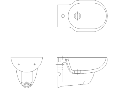 Descargar Bloques AutoCAD DWG de Bidé Suspendido