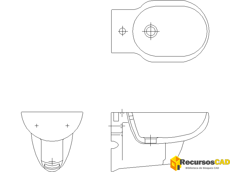 Descargar Bloques AutoCAD DWG de Bidé Suspendido