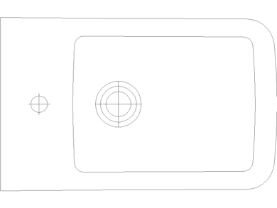 Bloques CAD Bidé adosado a la pared vista en planta en formato DWG 2D