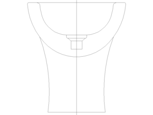 bide adosado a la pared vista en seccion