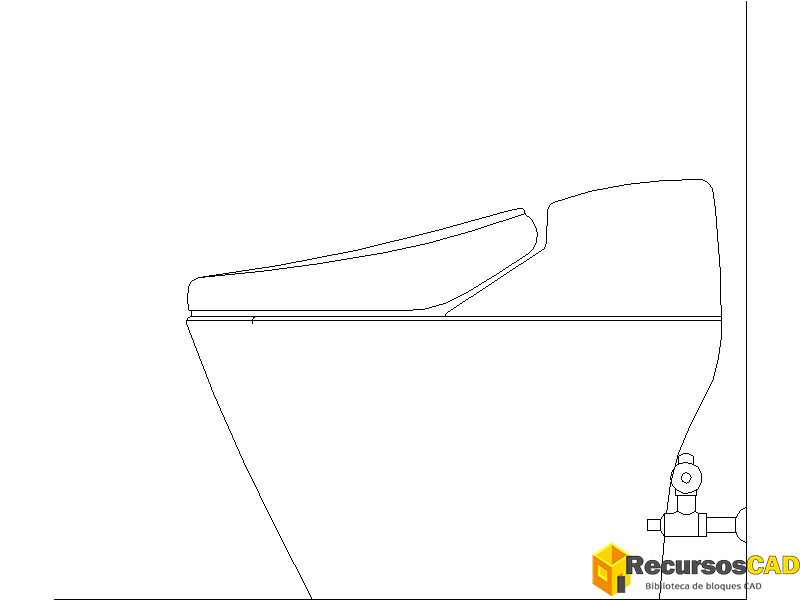 Bloques AutoCAD DWG Inodoro y bidé automáticos - Vista Alzado Modelo 1