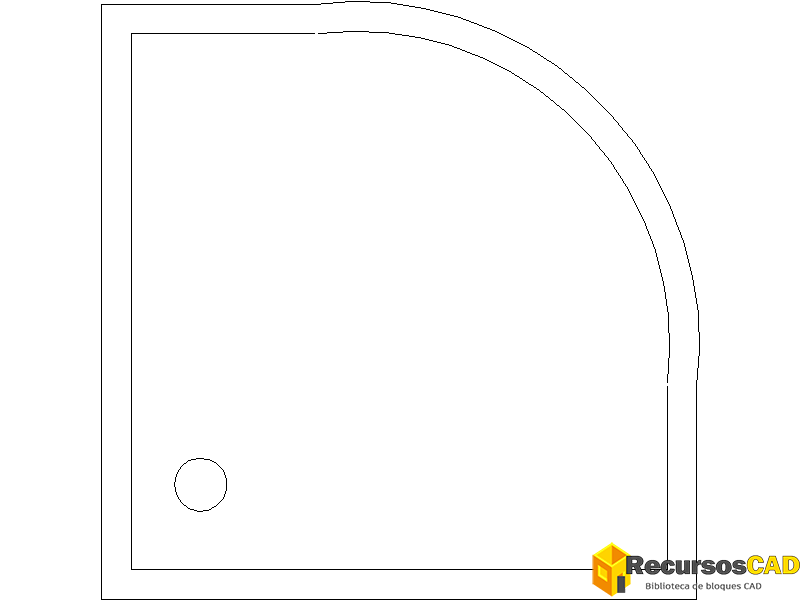 Platos de ducha curva DWG: Descarga gratuita de bloques AutoCAD en planta