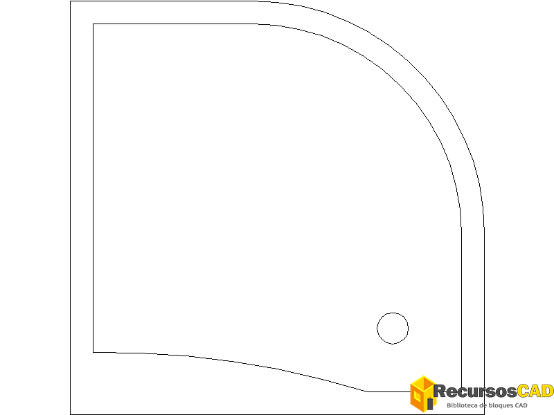 Platos de ducha semicircular AutoCAD: Archivos DWG vista superior