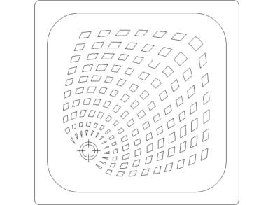 Bloques AutoCAD DWG de platos de ducha modernos cuadrado