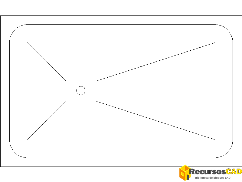 Descarga bloques DWG de platos de ducha rectangular con formatos en planta