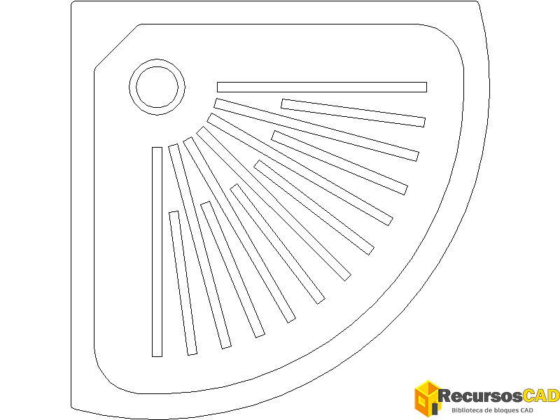 Platos de ducha esquineros DWG vista superior AutoCAD