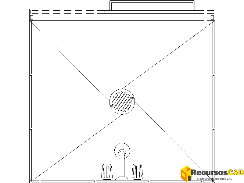 Bloques AutoCAD DWG de platos de ducha con grifería y mampara