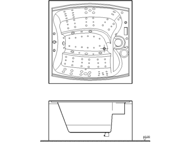 Bloques AutoCAD DWG Gran jacuzzi de 4 plazas vista planta y sección