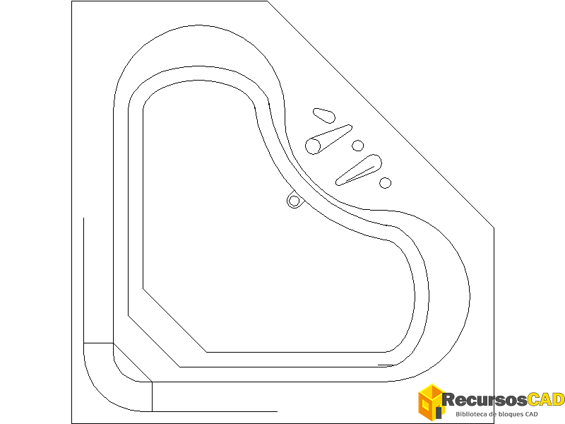Bloques CAD Jacuzzi para esquinas