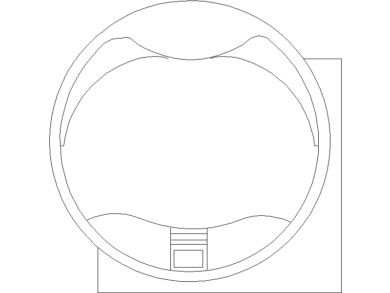 Bloques CAD Jacuzzi circular o Bañera de hidromasaje para esquinas