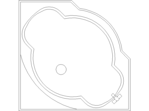 jacuzzi con formas curvas vista en formato DWG