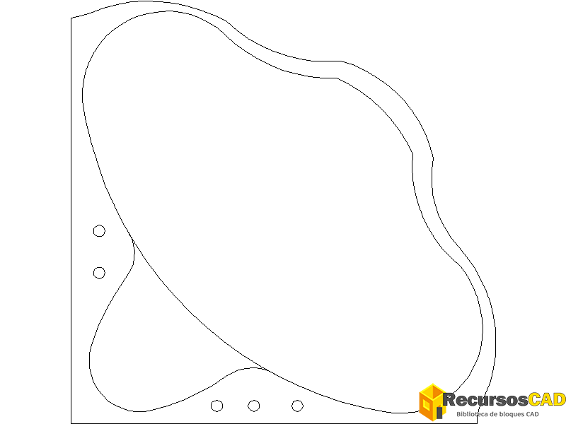 Descarga Bloques CAD de Jacuzzi con Diseño Curvo en Formato DWG