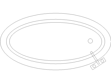 Bloques CAD Jacuzzi encastrable óvalo para esquinas o Bañera de hidromasaje