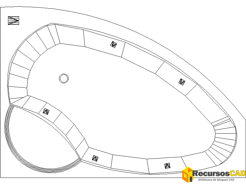 Bloques CAD Jacuzzi para esquinas o Bañera de hidromasaje