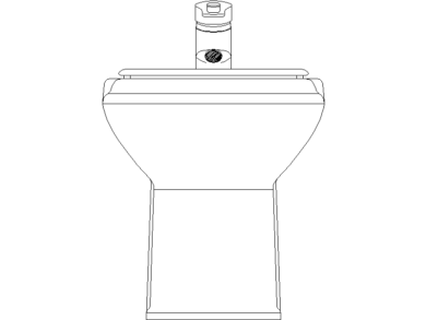 Bloques AutoCAD DWG Bidé en alzado vista frontal 2D gratis