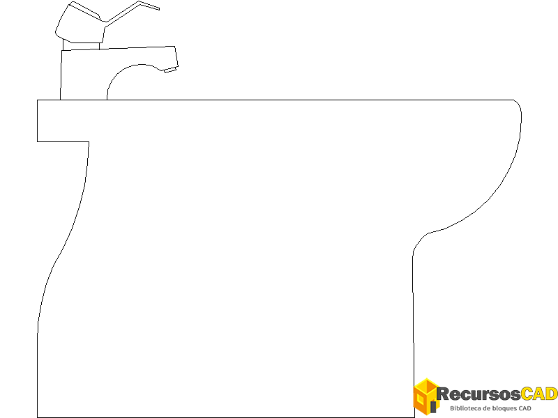 Descargar Bloques AutoCAD bidet vista lateral o alzado en formato DWG