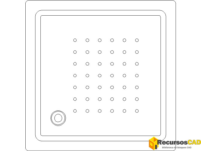 Bloques AutoCAD de platos de ducha con sistema antideslizante