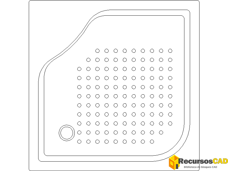 Bloques DWG de platos de ducha en planta o vista superior