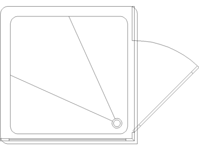 Platos de ducha en AutoCAD: Modelos DWG con mampara