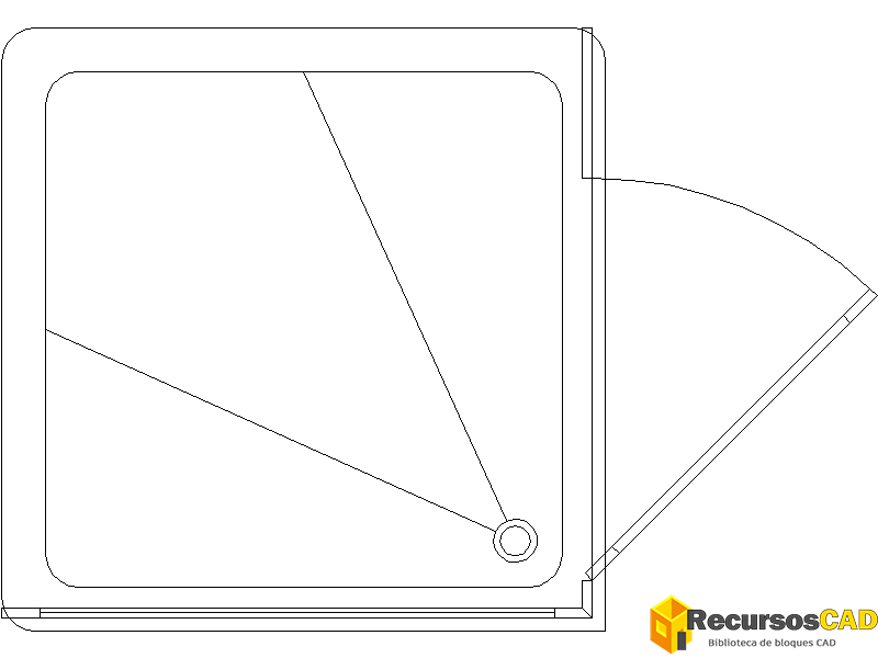 Platos de ducha en AutoCAD: Modelos DWG con mampara