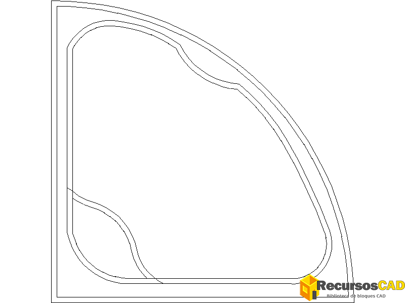 Bloques AutoCAD de Jacuzzis para Esquinas en Vista Superior y Planta