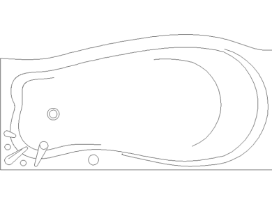 Bloques CAD Jacuzzi rectangular o hidromasaje vista superior en formato DWG 2D